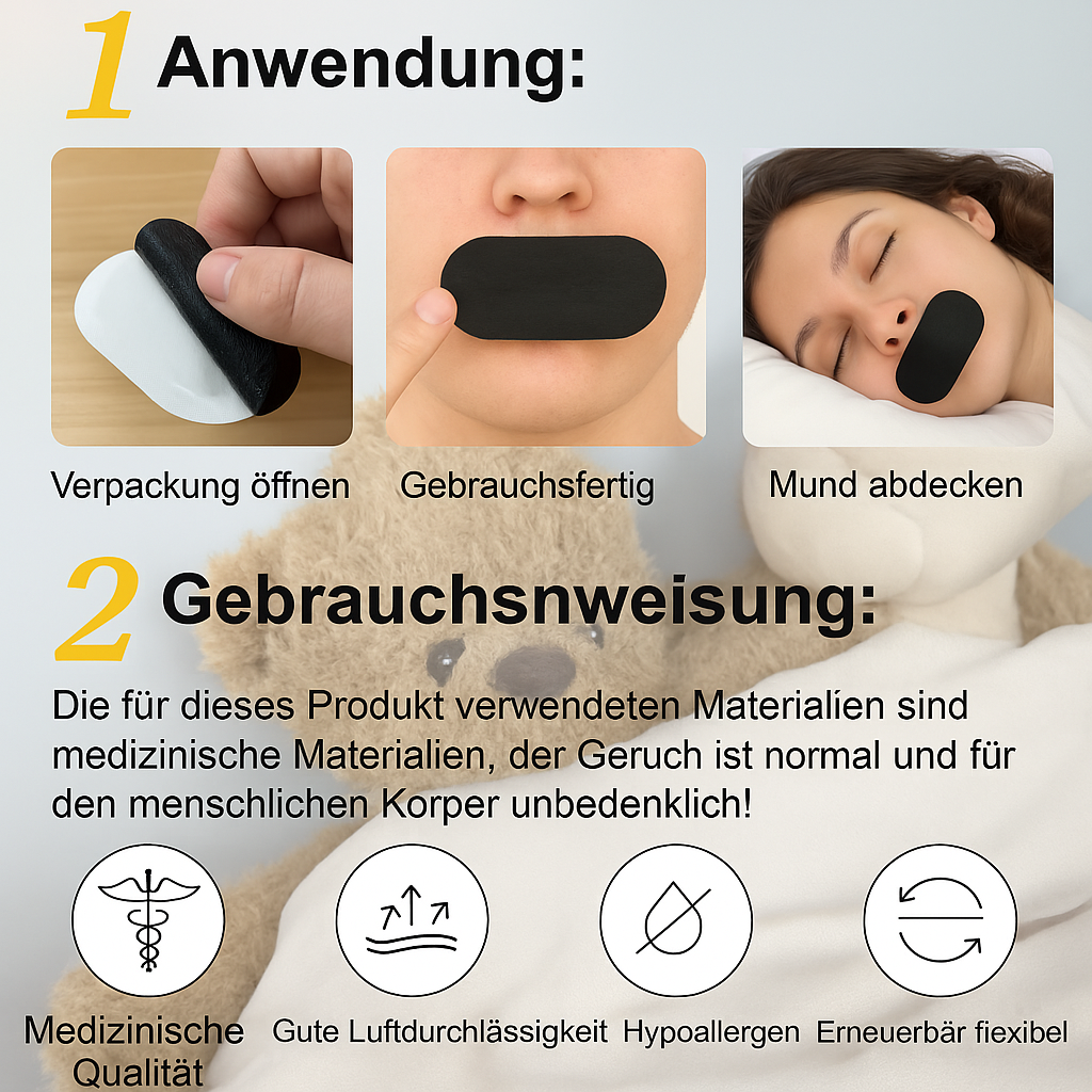 AirSleep Mund-Tap für bessere Nasenatmung und schnarchfreie Nächte